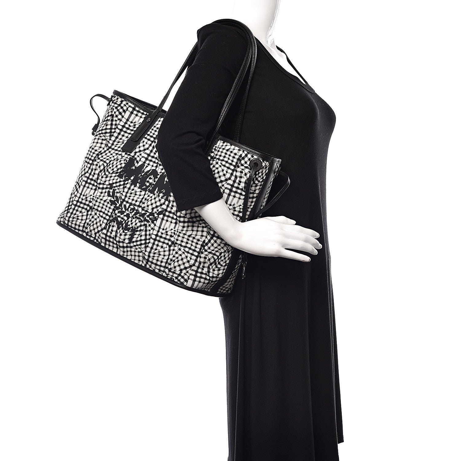 MCM Visetos Medium Liz Reversible Shopper Tote Black 3 of 17