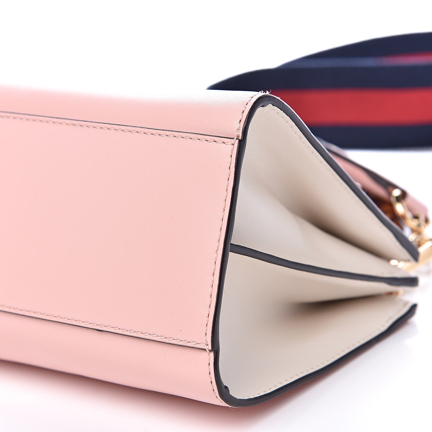 Gucci Nappa Bamboo Web Mini Nymphaea Top Handle Bag Perfect Pink Mystic White 11 of 11