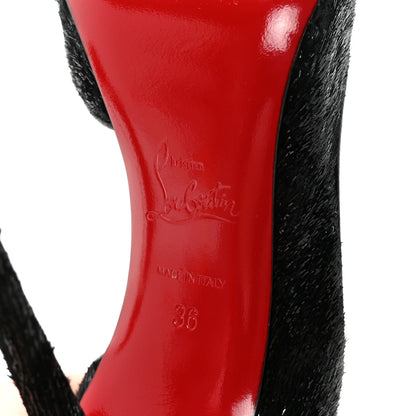 Christian Louboutin Velvet Papillon Iriza 100 Pumps 36 Black 7 of 9