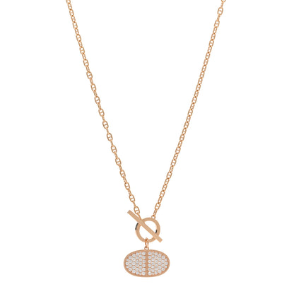 Hermes 18K Rose Gold Diamond Chaine D'Ancre Verso Pendant Necklace SH 1 of 6