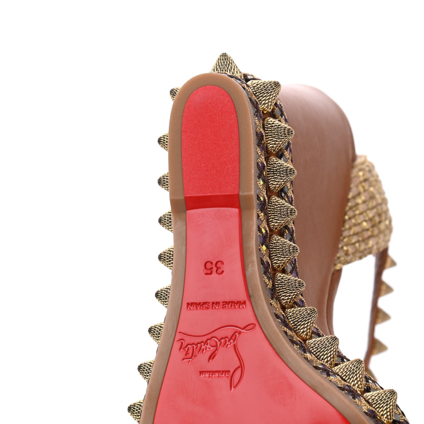 Calfskin Cordorella 110 Wedge Sandals 35 Version Cuoio