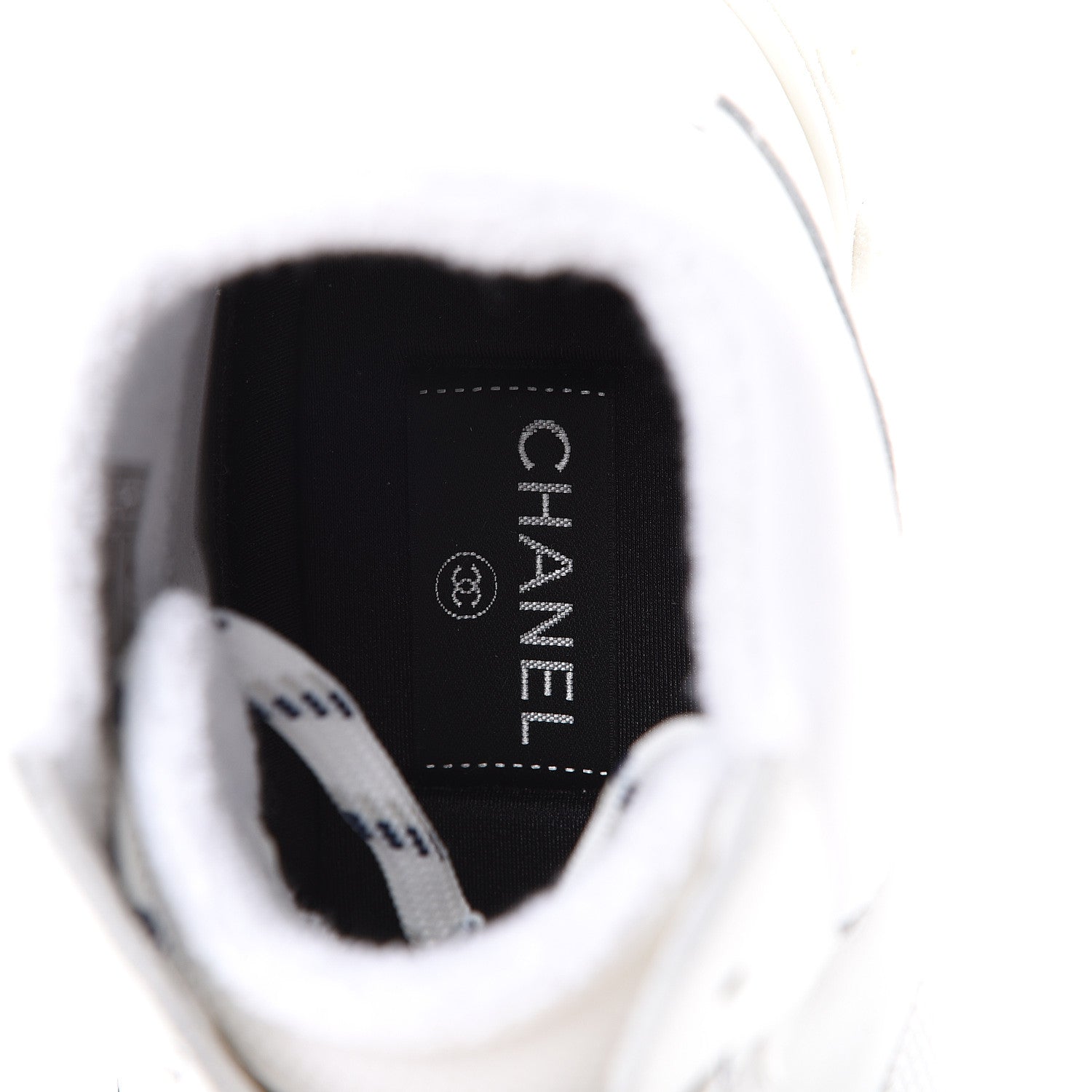 Chanel Calfskin Mesh Lycra Womens Logo Sneakers 40.5 White 8 of 10
