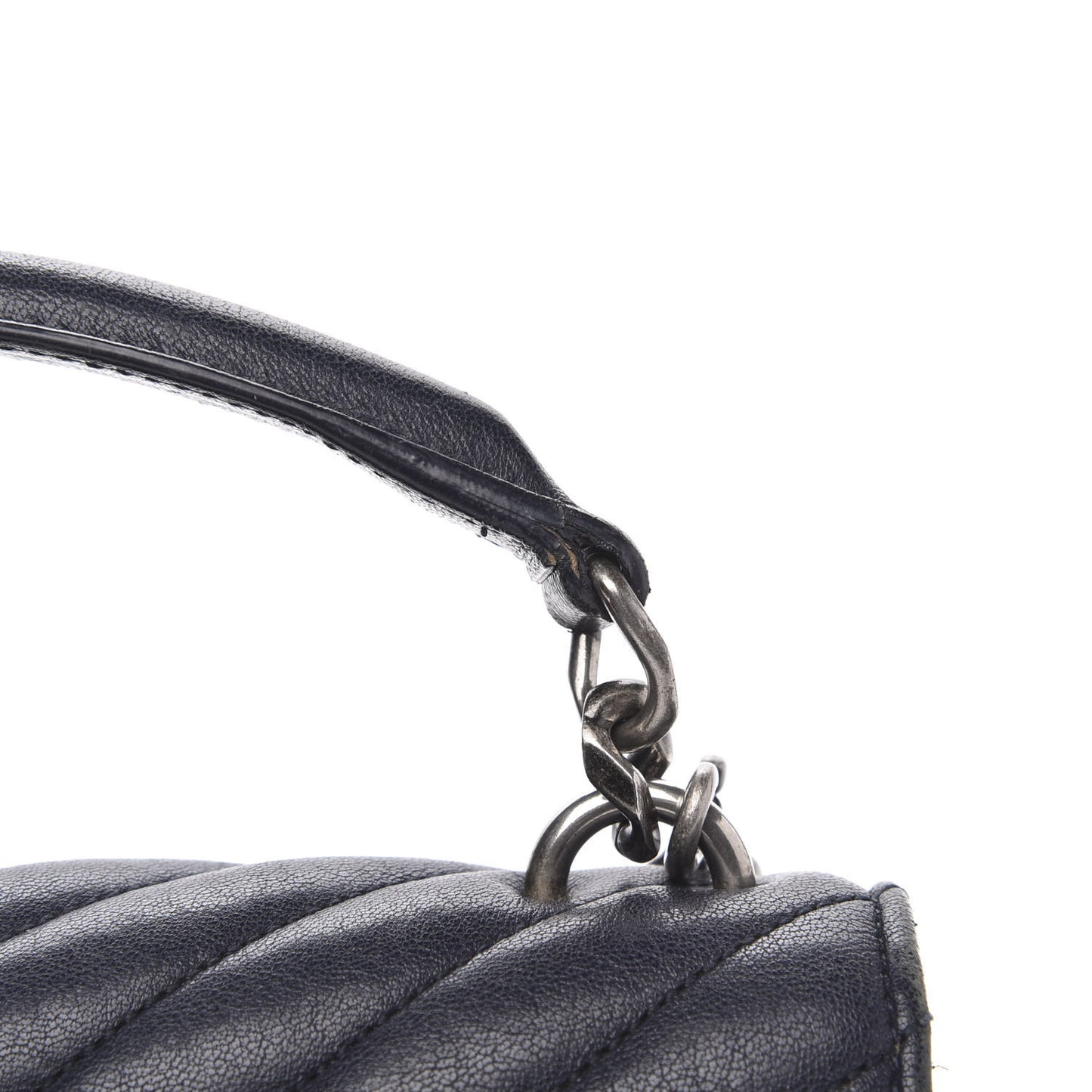 Sheepskin Matelasse Chevron Monogram Medium College Bag Deep Marine