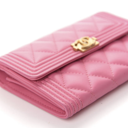Chanel Lambskin Quilted Medium Boy Flap Wallet Pink 6 of 14