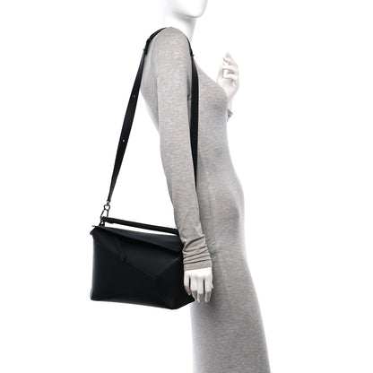 Loewe Calfskin Medium Puzzle Edge Bag Black 2 of 10