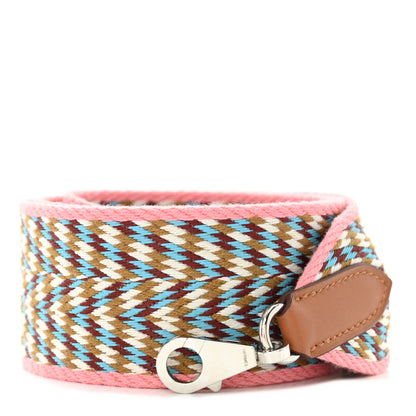 Hermes Toile Swift 50mm Sangle Cavale Shoulder Strap Rose d'Ete White Gold 1 of 5