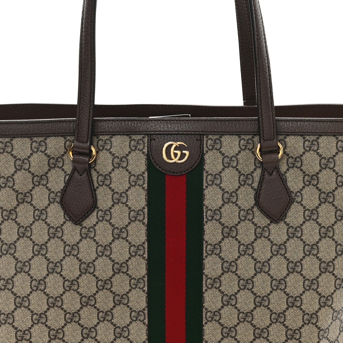 GG Supreme Monogram Medium Ophidia Shopping Tote Brown