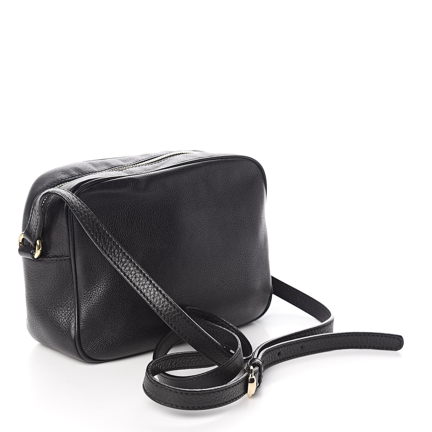 Pebbled Calfskin Small Soho Disco Bag Black