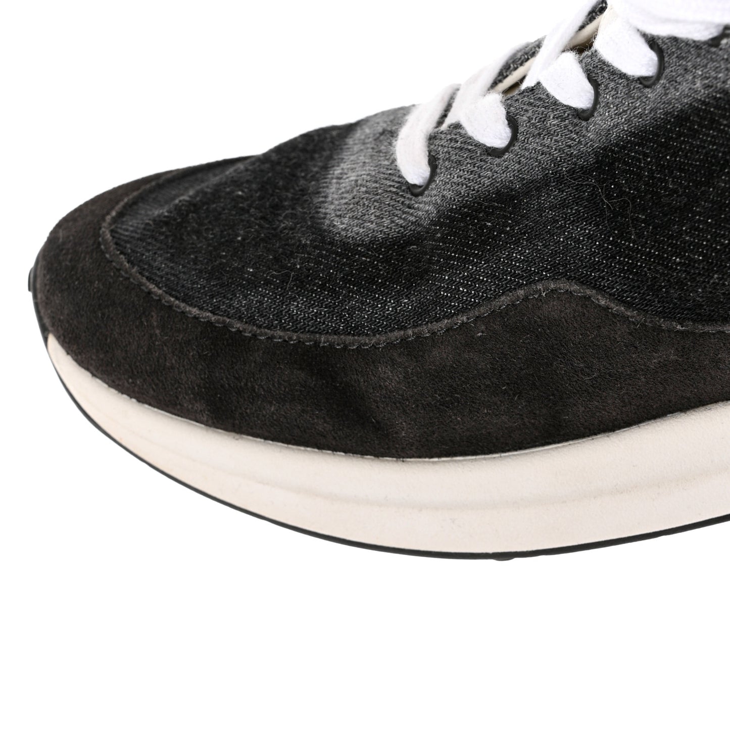 Denim Suede Calfskin Womens CC Sneakers 37 Grey
