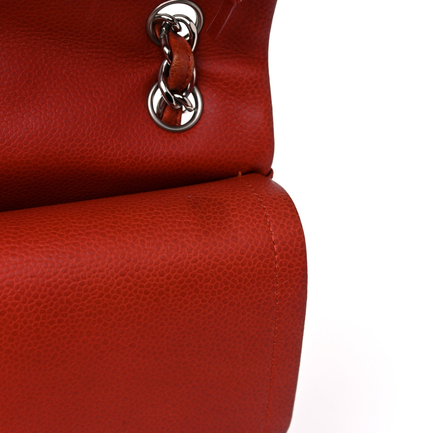 Caviar Quilted Jumbo Double Flap Red