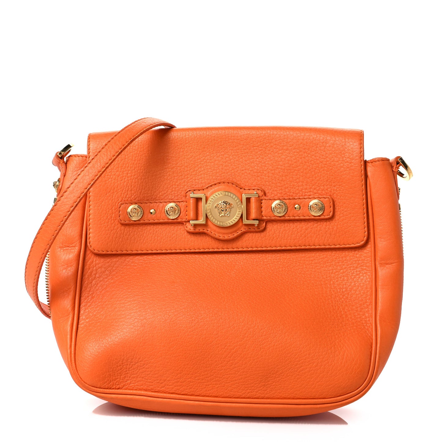 Grained Calfskin Icon Crossbody Orange