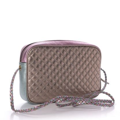 Gucci Laminated Nappa Trapuntata Small Zumi Shoulder Bag Rosa Lago Rame 3 of 9