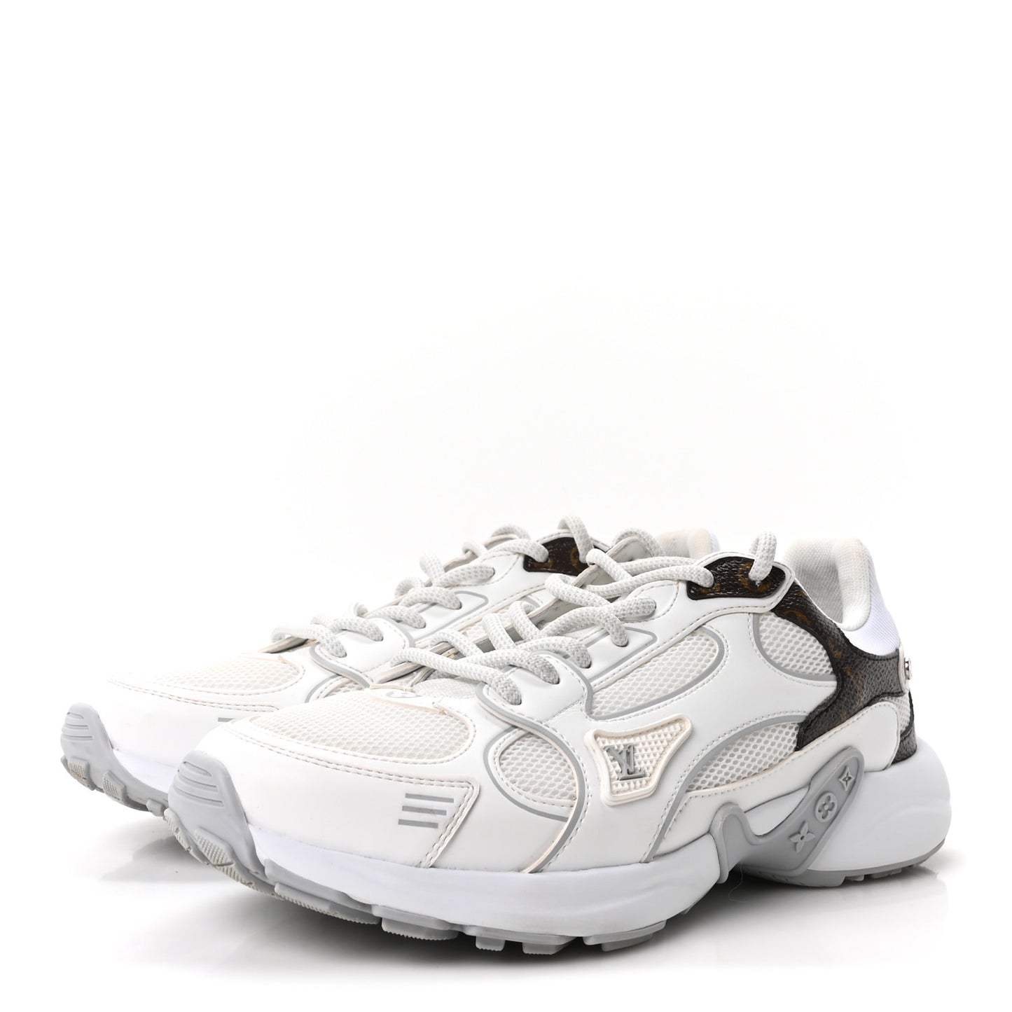 Mesh Monogram LV Olympia Sneakers 35.5 White