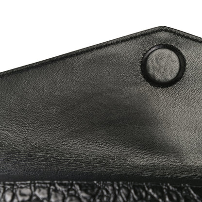 Saint Laurent Calfskin Crocodile Embossed Uptown Monogram Clutch Black 12 of 16