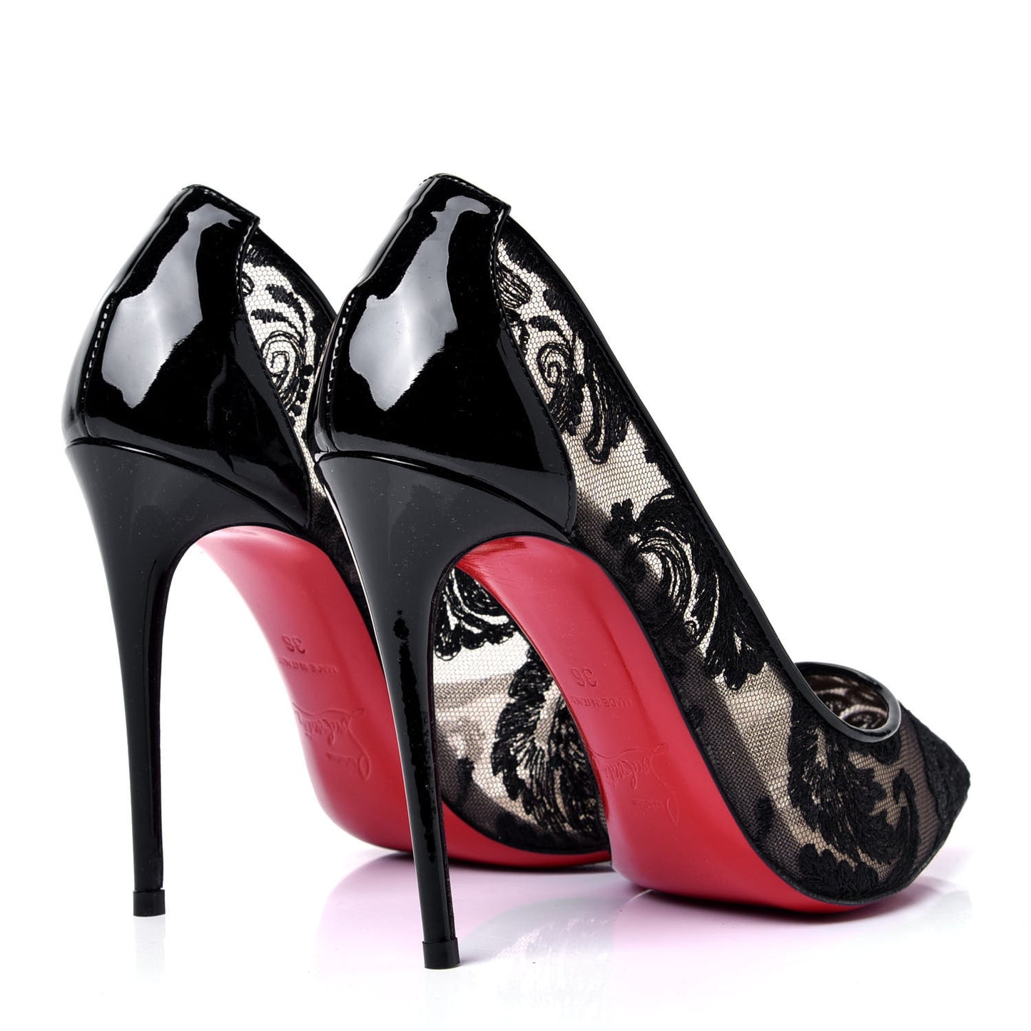 Dentelle Chantilly Follies Lace 100 Pumps 36 Black