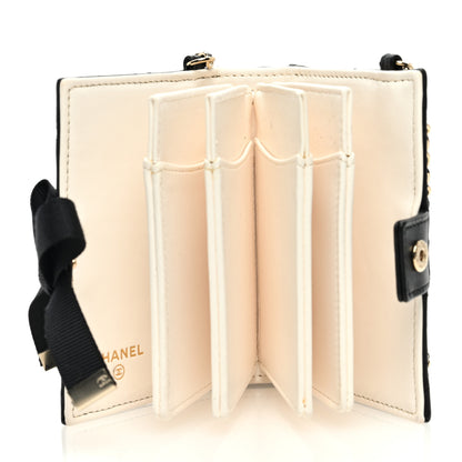 Chanel Lambskin Quilted Book Card Holder on Chain Black 5 of 11