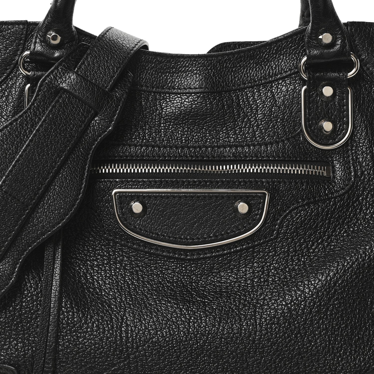 Balenciaga Chevre Silver Metallic Edge Hardware Velo Black 9 of 11