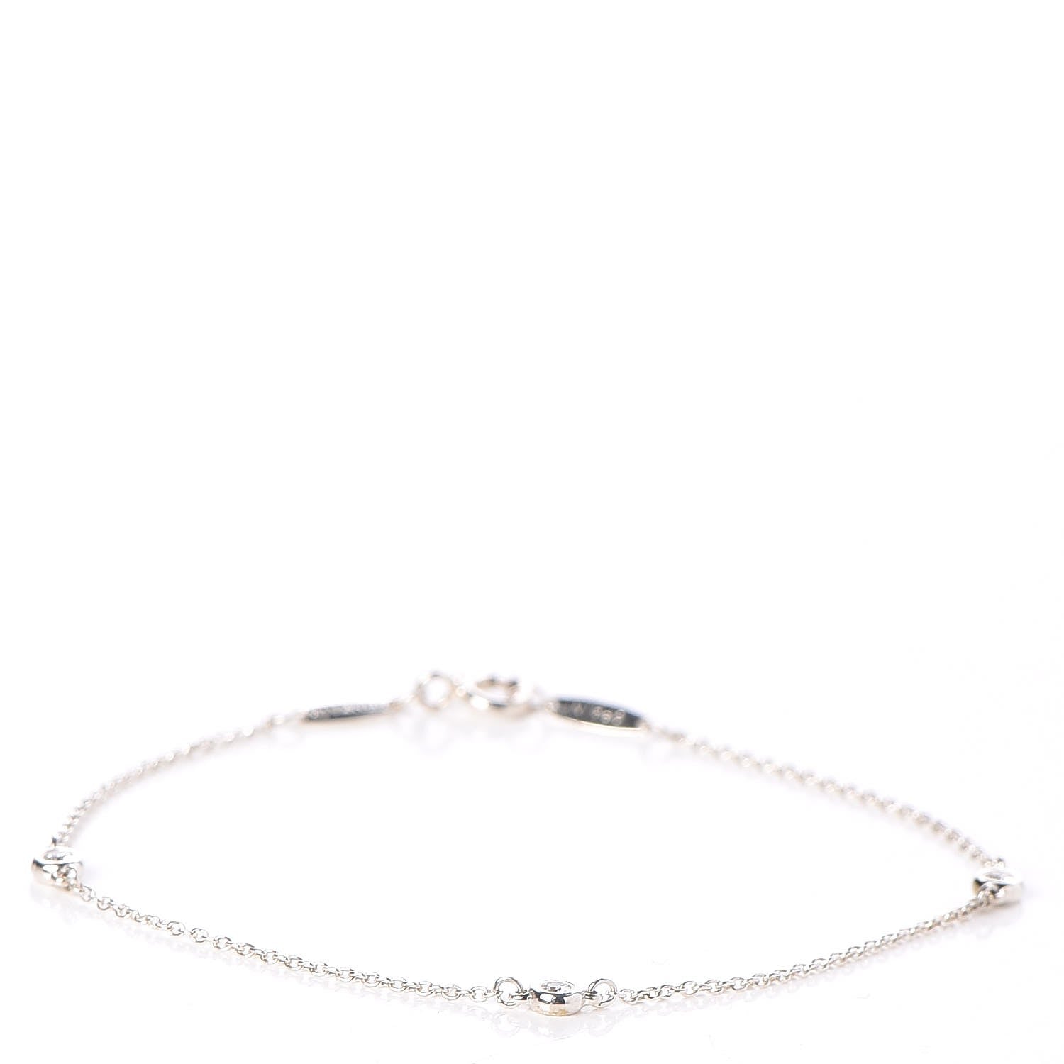 Tiffany Sterling Silver Diamond .09ct Elsa Peretti Diamonds By The Yard Bracelet 1 of 6