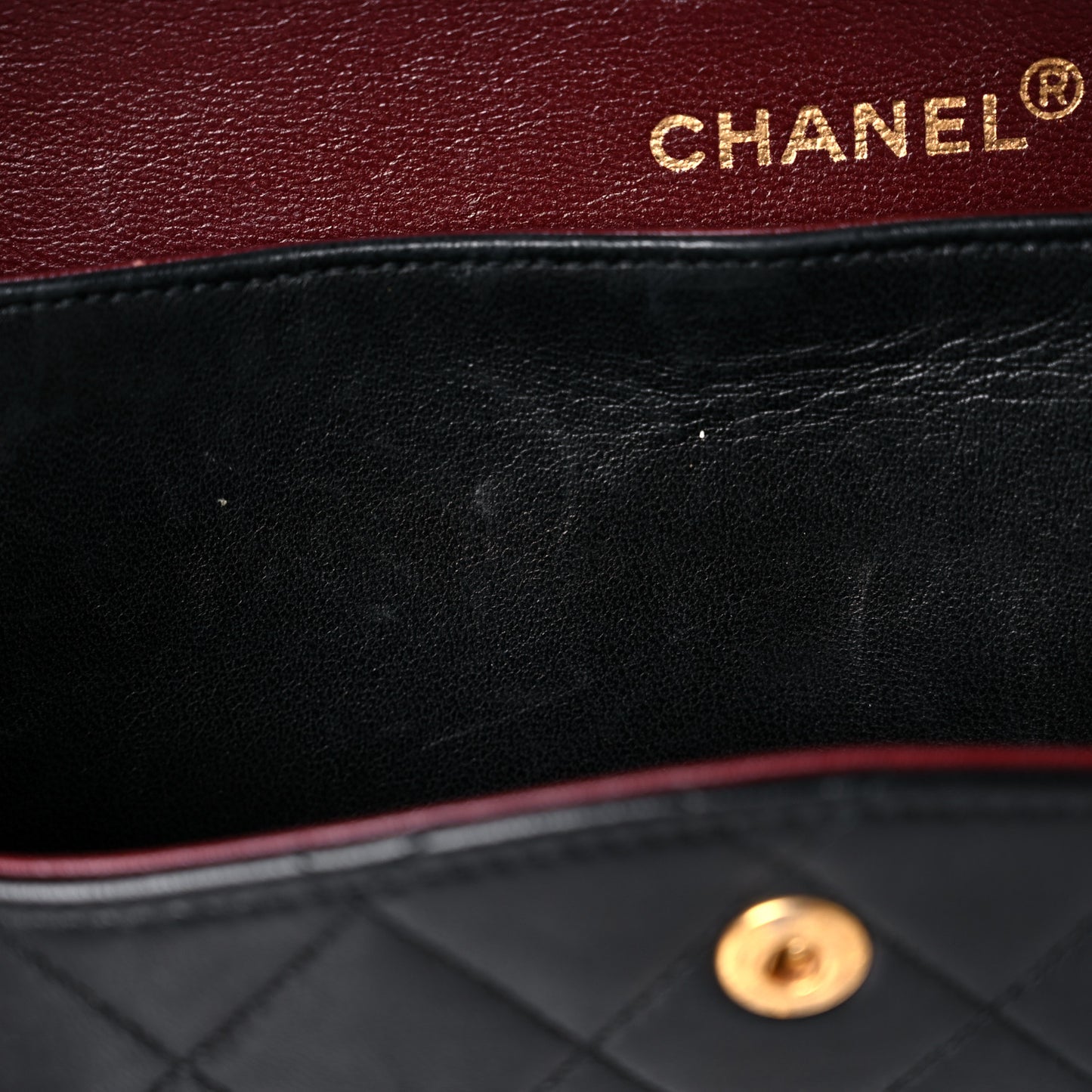 Lambskin Quilted Medium Double Flap Black