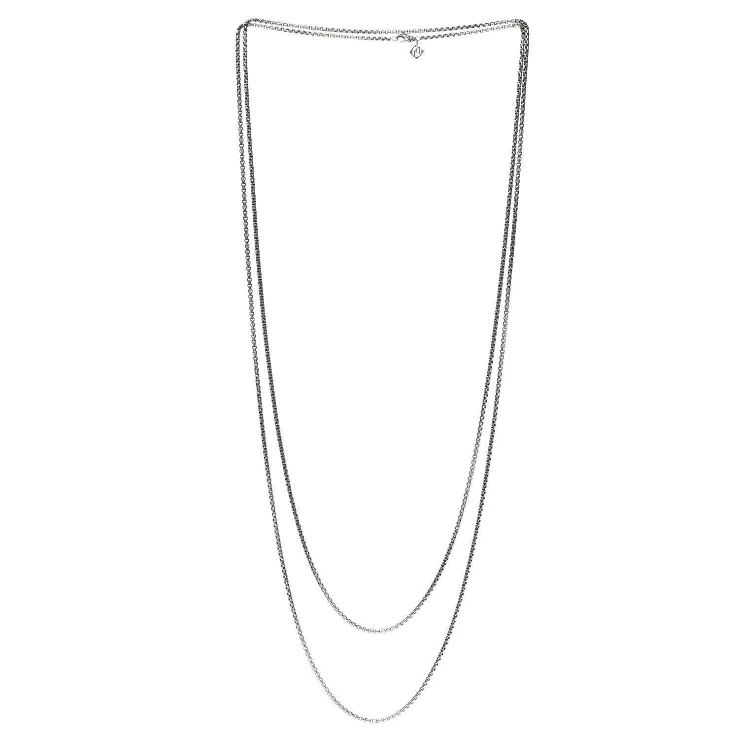 David Yurman Sterling Silver 14K Yellow Gold 2.7mm Box Chain Necklace 72" 3 of 4