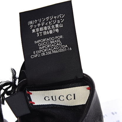 Gucci Nappa Feline Heart Grosgrain Gloves 8.5 Black 4 of 5