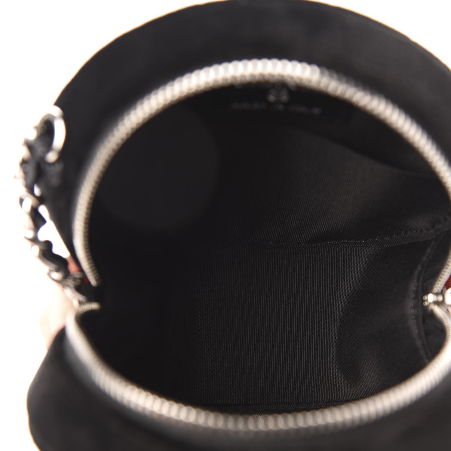 Chanel Suede Camellia Quilted Round Clutch With Chain Black 5 of 11