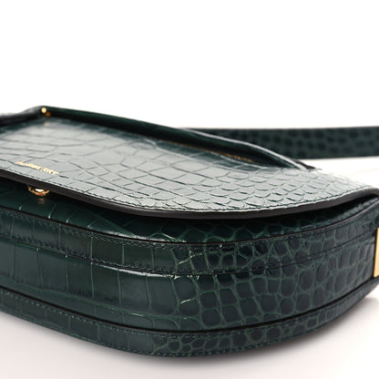 Burberry Croc Embossed Small Olympia Shoulder Bag Dark Green 8 of 8