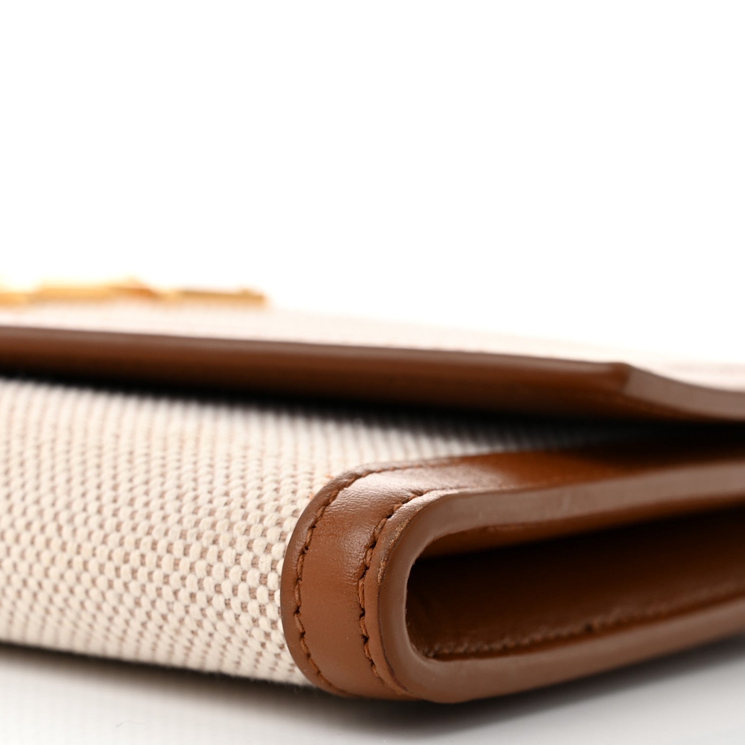 Saint Laurent Micro Raffia Monogram Uptown Chain Wallet Natural Hay Brick 10 of 10