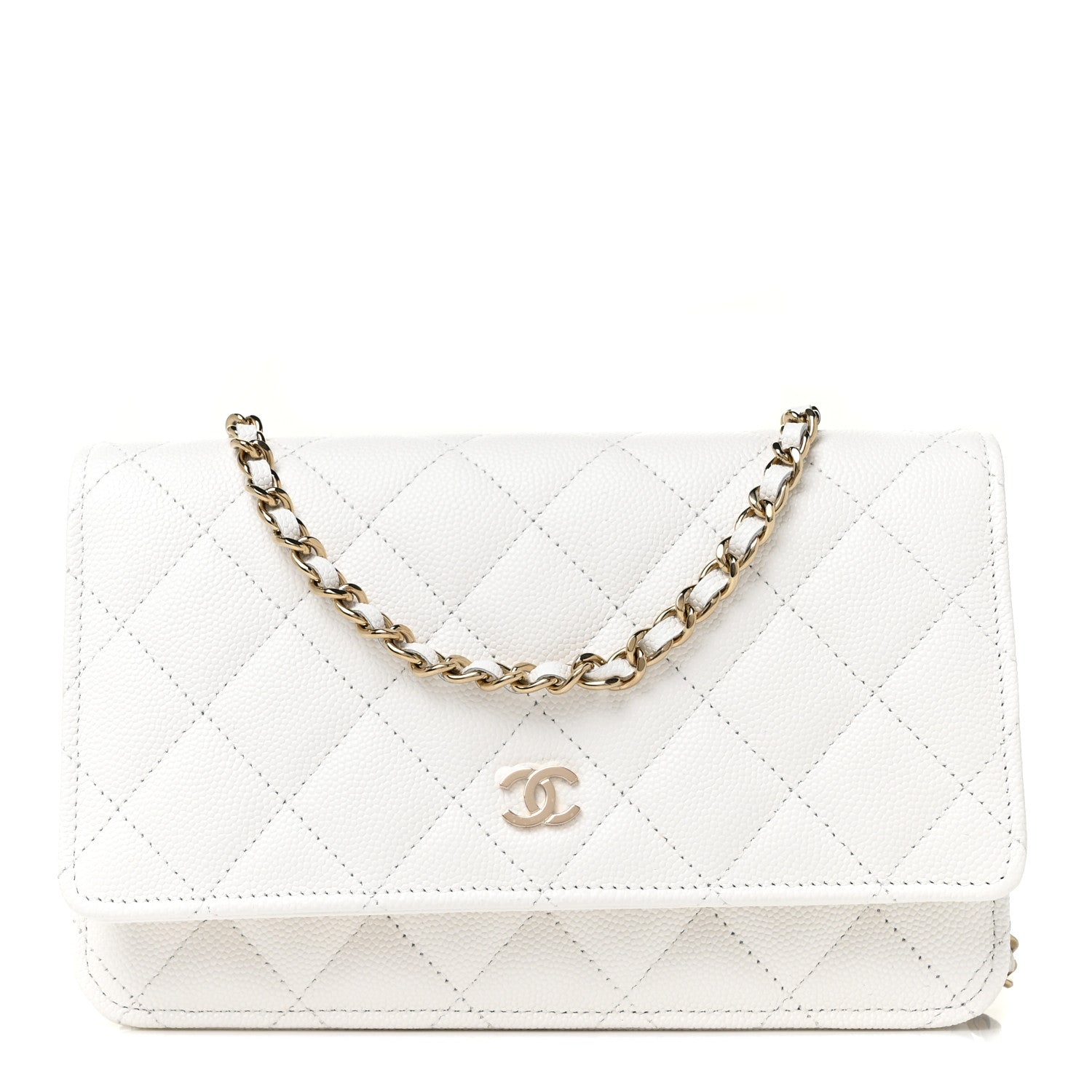 Chanel Caviar Quilted Wallet On Chain WOC White 1 of 10
