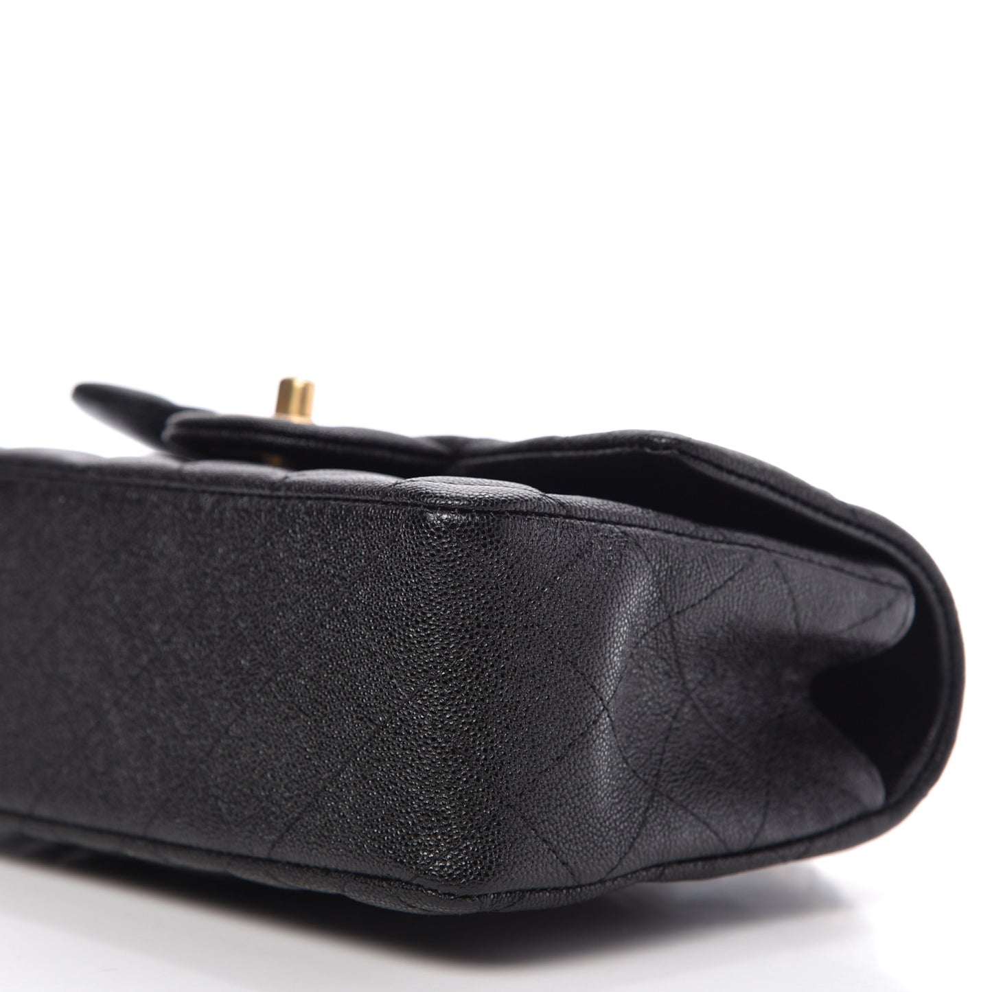 Caviar Quilted Mini Top Handle Rectangular Flap Black