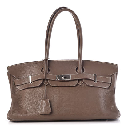Hermes Taurillon Clemence JPG Shoulder Birkin II 42 Etoupe 1 of 37