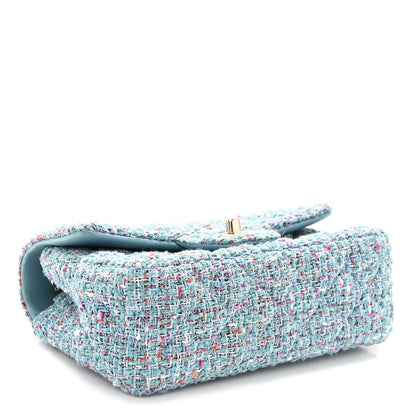 Chanel Tweed Quilted Mini Rectangular Flap Turquoise Purple White Red 4 of 11