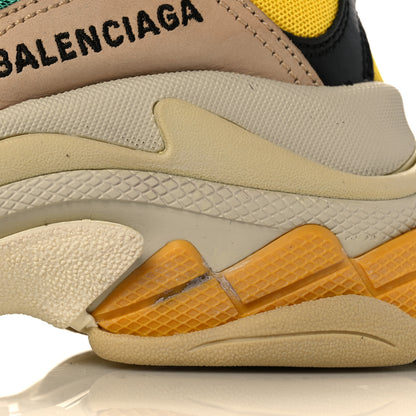 Balenciaga Fabric Mesh Womens Triple S Sneakers 37 Jaune Beige Vert Black Gris 10 of 10