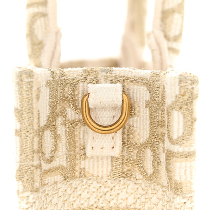 Christian Dior Oblique Mini Book Tote With Strap Gold Multicolor 12 of 12