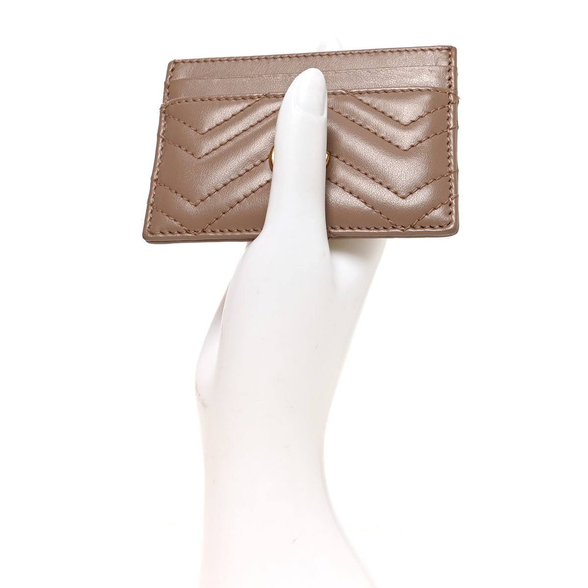 Calfskin Matelasse GG Marmont Card Holder Porcelain Rose