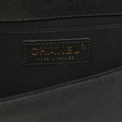 Chanel Caviar Chevron Quilted Medium Boy Flap Black 6 of 9