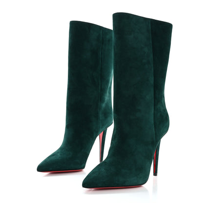 Christian Louboutin Veau Velours Astrilarge 100 Booties 35.5 Green 3 of 8