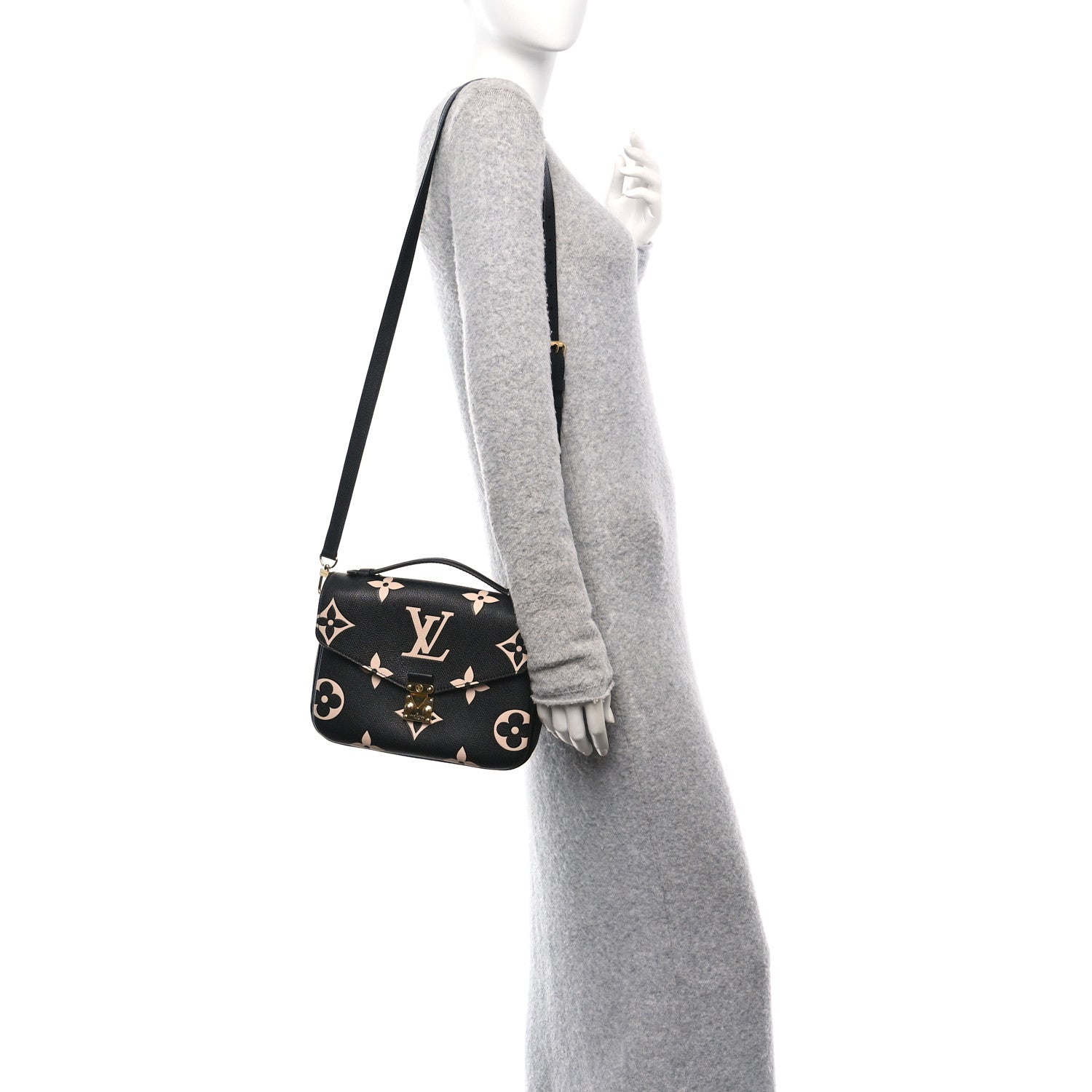 Louis Vuitton Empreinte Monogram Giant Pochette Metis Black Beige 2 of 9