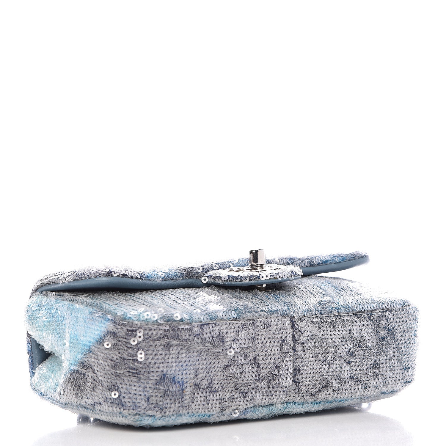 Chanel Sequin Mini Waterfall Flap Light Blue 4 of 11