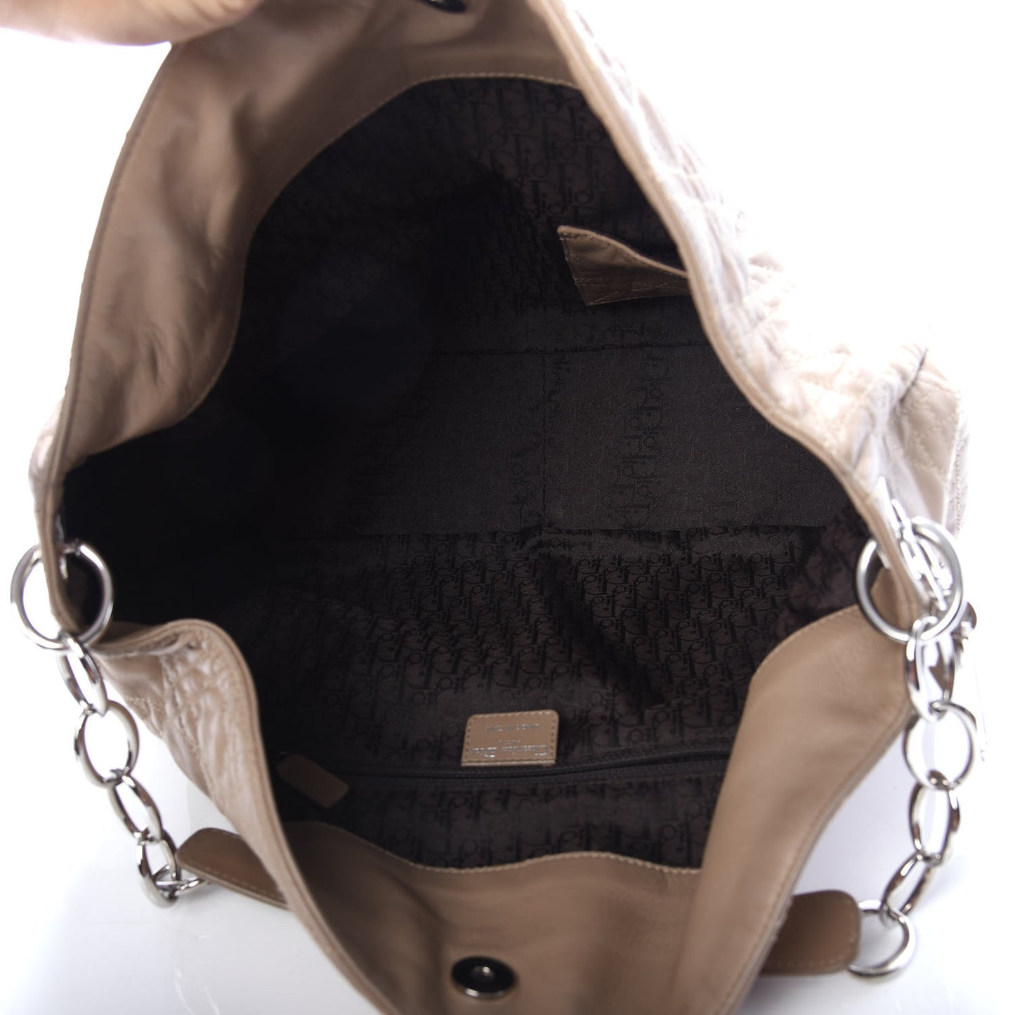 Lambskin Cannage Large Dior Soft Hobo Beige