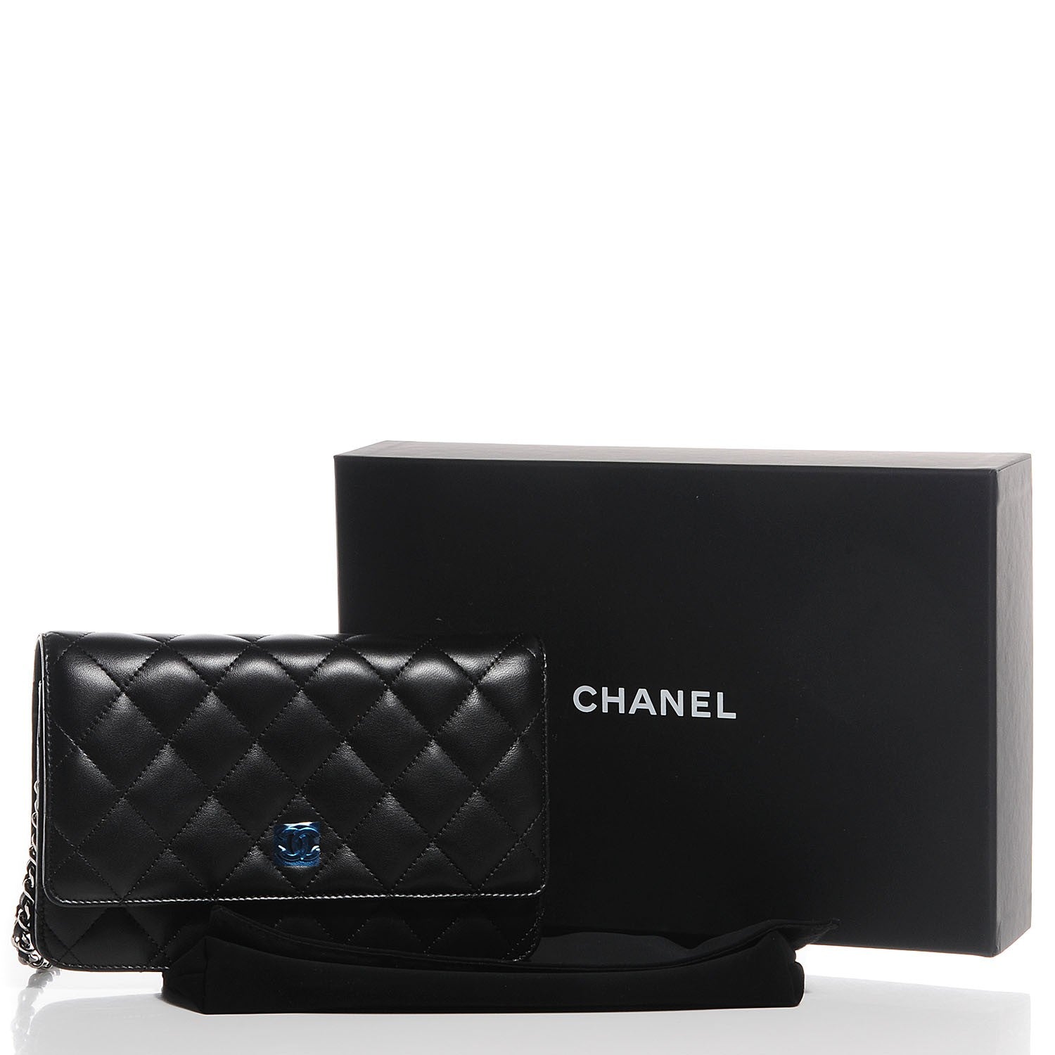 Chanel Lambskin Quilted Wallet on Chain WOC Black 5 of 9