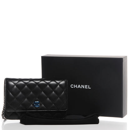 Chanel Lambskin Quilted Wallet on Chain WOC Black 5 of 9