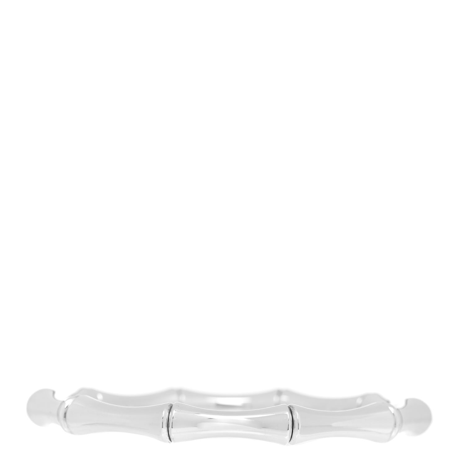 Gucci 18K White Gold Medium Bamboo Spring Bracelet 18 3 of 7
