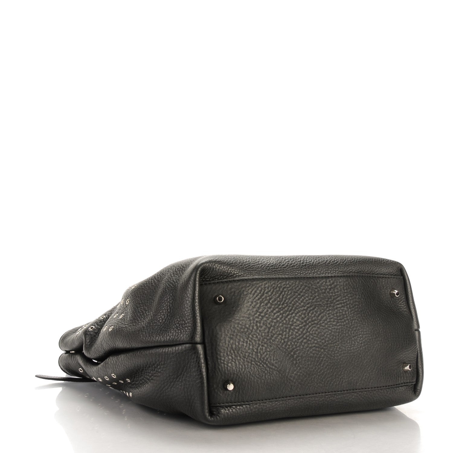 Burberry Calfskin Grommet Medium Maidstone Shoulder Bag Black 4 of 8
