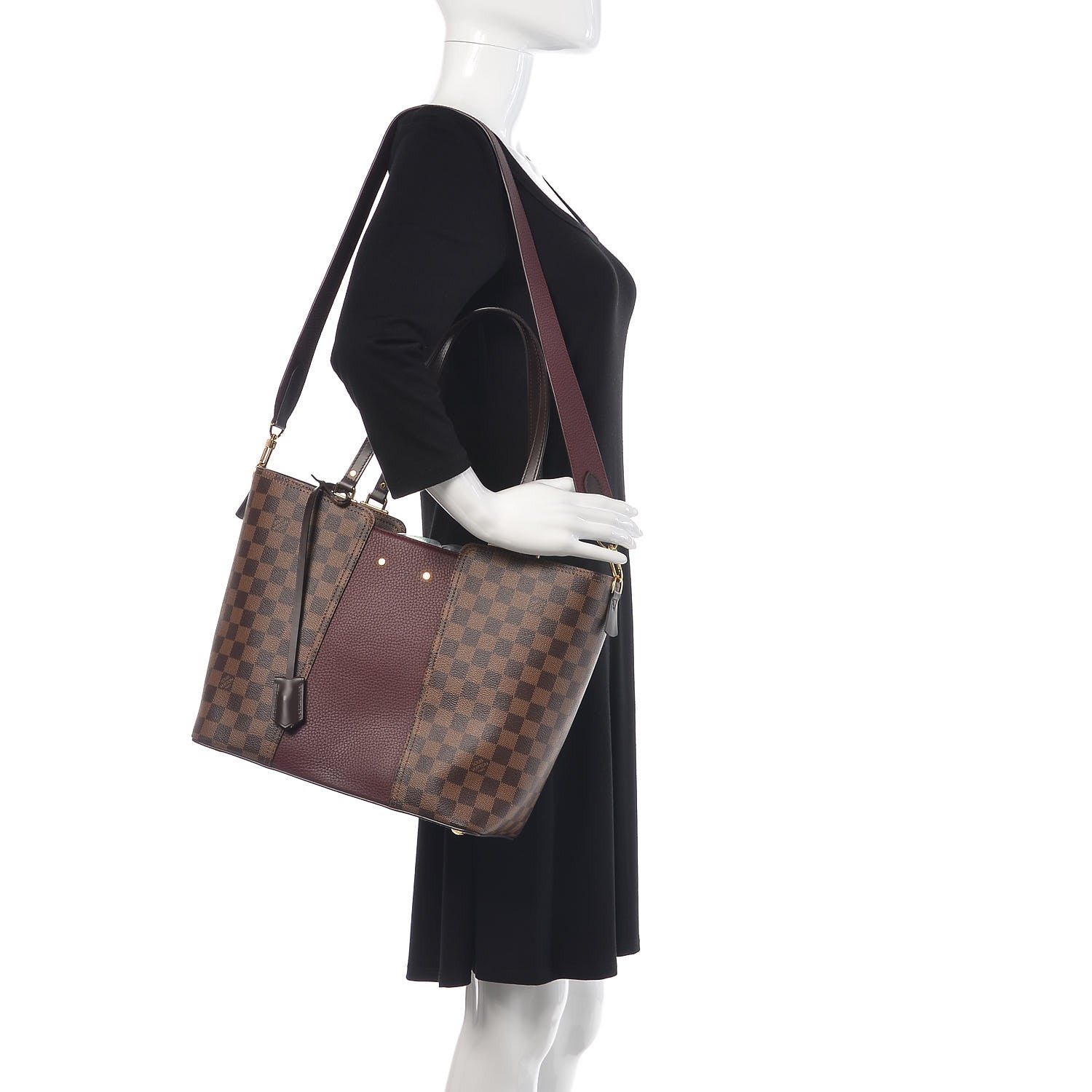 Louis Vuitton Damier Ebene Taurillon Jersey Bordeaux 2 of 9
