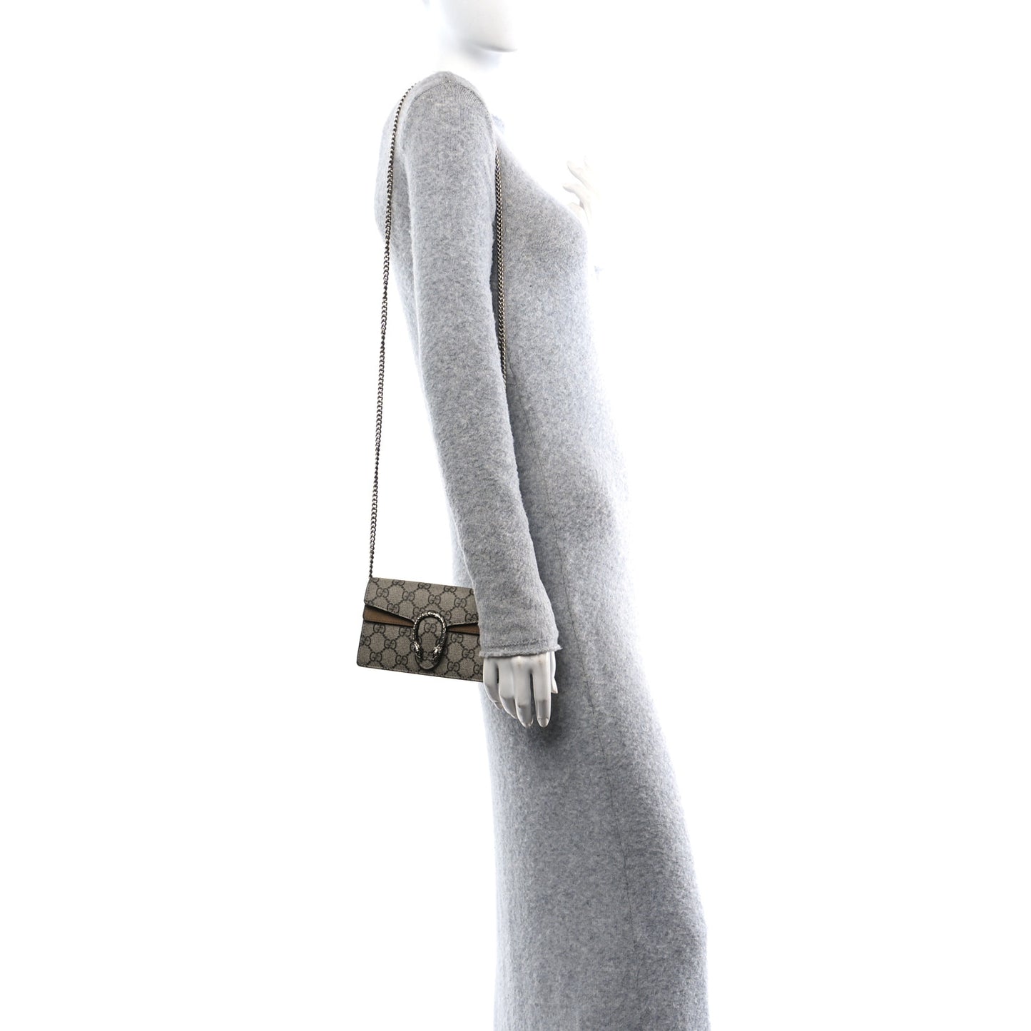 GG Supreme Monogram Super Mini Dionysus Shoulder Bag Taupe