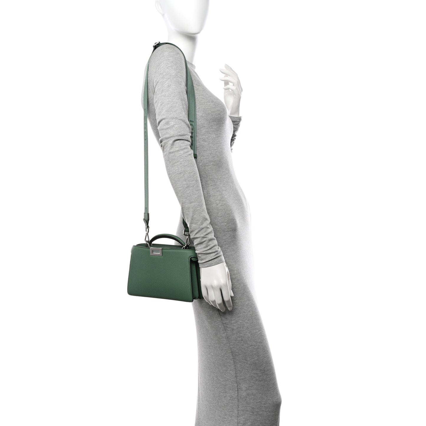Cuoio Romano Vitello Cover Bi-Color Peekaboo I See U X Cross Satchel Green Island Maya