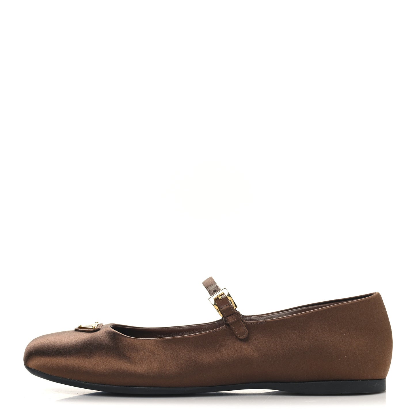 Satin Triangle Ballerina Flats Tabacco