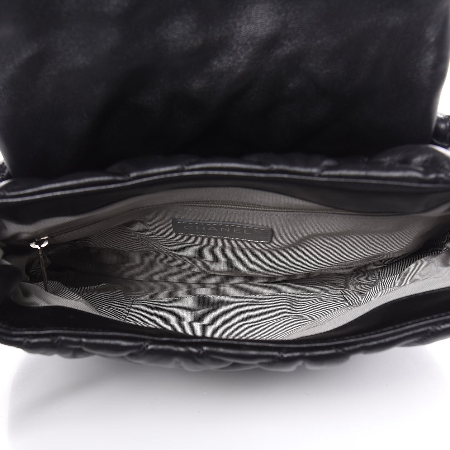 Lambskin Bubble Quilt Flap Bag Black