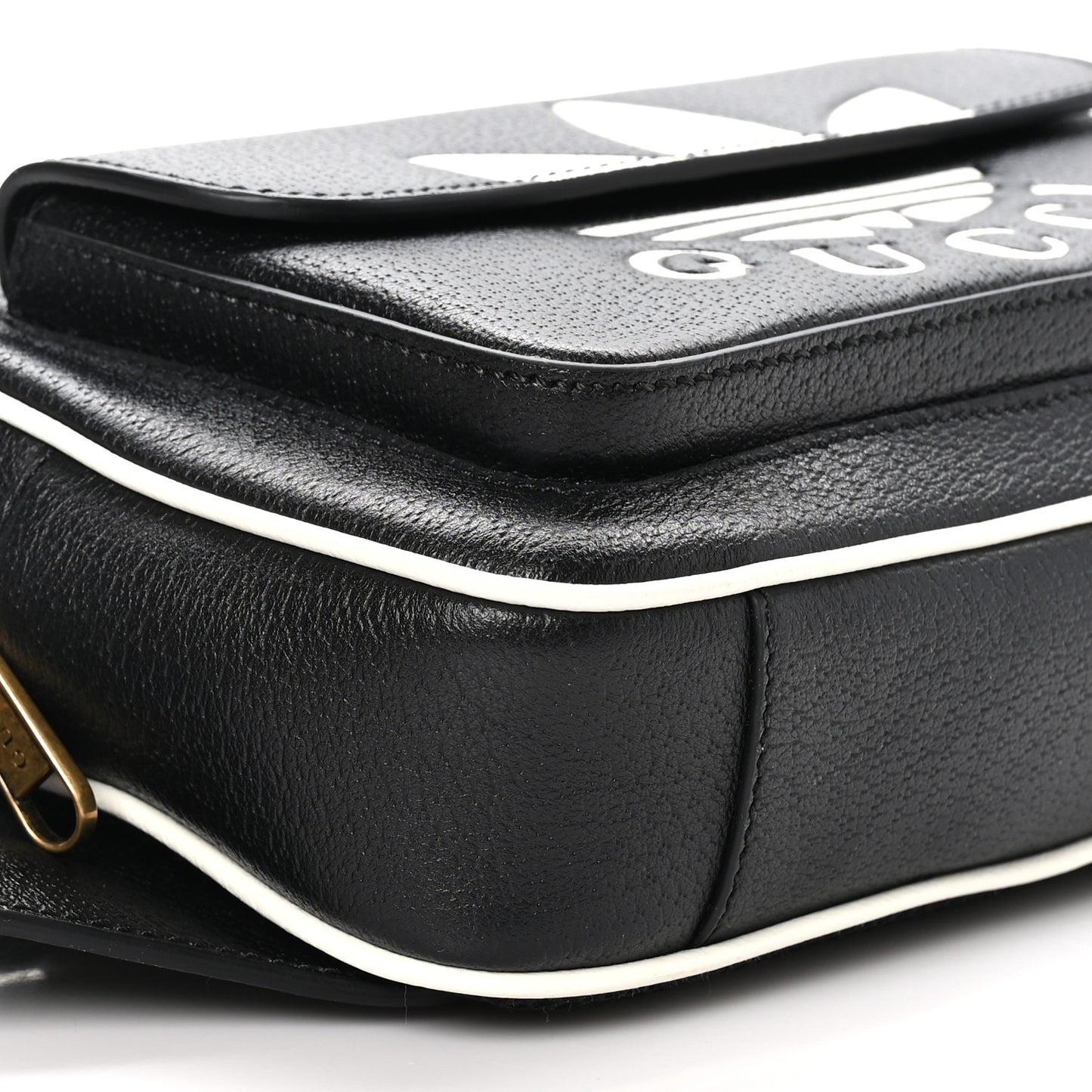 X ADIDAS Textured Dollar Calfskin Belt Bag Black